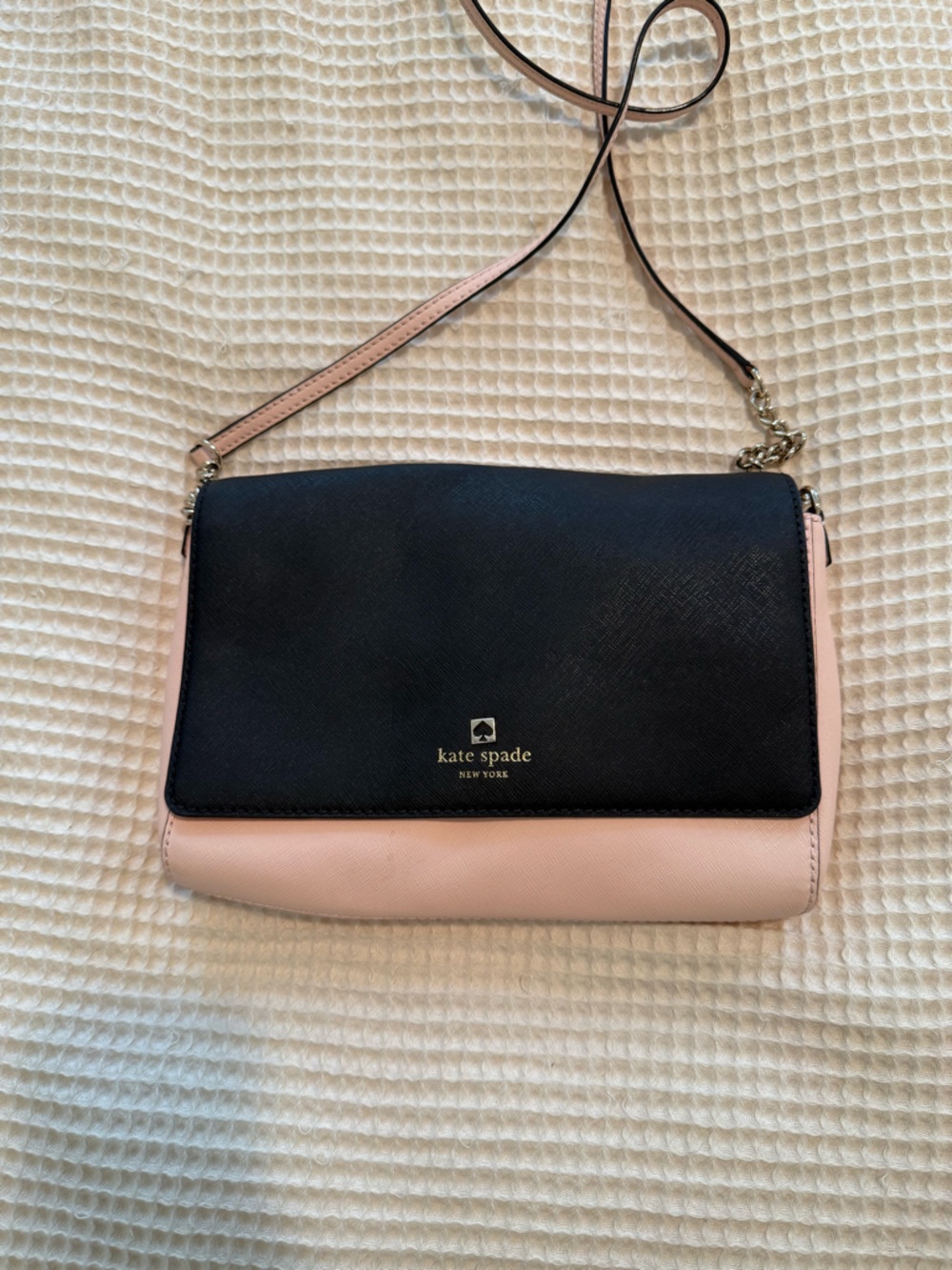 kate spade Black and Blush Leather Crossbody